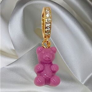 NOSTALGIC GUMMY BEAR CHARM PENDANT CUBIC ZIRCON 18K GOLD PLATED